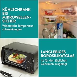 Navaris 8er Set Glasbehälter mit Deckel – Ansicht 3