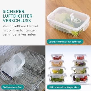 Navaris 8er Set Glasbehälter mit Deckel – Ansicht 4