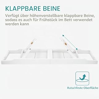 Navaris Bambus Badewannenablage Frühstückstablett ausziehbar – Ansicht 3