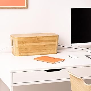 Navaris Bambus Kabelbox mit Deckel – Ansicht 2