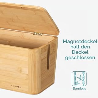 Navaris Bambus Kabelbox mit Deckel – Ansicht 4