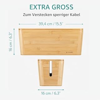 Navaris Bambus Kabelbox mit Deckel – Ansicht 5