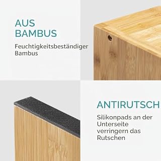 Navaris Bambus Toilettenhocker WC Hocker – Ansicht 3