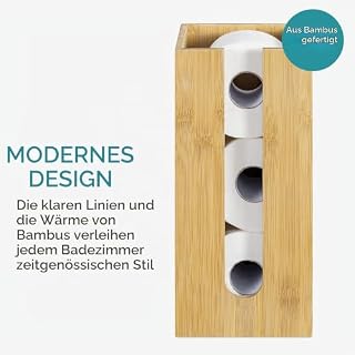 Navaris Bambus Toilettenpapier Rollenhalter – Ansicht 3