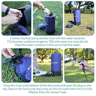 Navaris Campingdusche Solardusche Gartendusche mit Pumpe – Ansicht 3