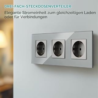 Navaris Dreifachsteckdose mit Glasfrontplatte – Ansicht 2