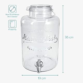 Navaris Getränkespender 8 Liter aus Glas – Ansicht 5