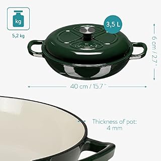 Navaris Gusseisen Topf Bratentopf Kochtopf 3,5l – Ansicht 5
