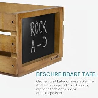Navaris Holz Schallplatten Kiste mit Kreidetafel – Ansicht 3