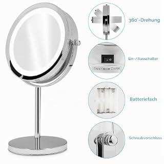 Navaris Kosmetikspiegel mit LED-Licht – Ansicht 3