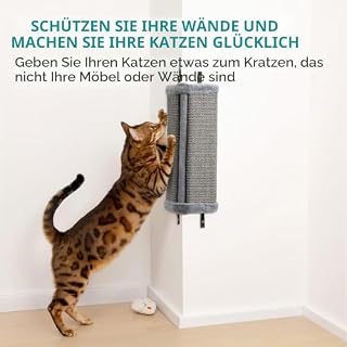 Navaris Kratzbaum für Katzen zur Wandmontage, 2er Set, Grau – Ansicht 2