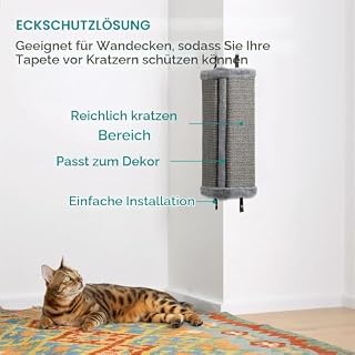 Navaris Kratzbaum für Katzen zur Wandmontage, 2er Set, Grau – Ansicht 4