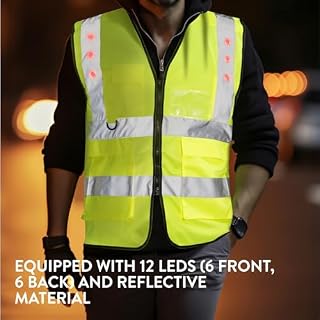 Navaris LED Warnweste mit Taschen – Ansicht 2