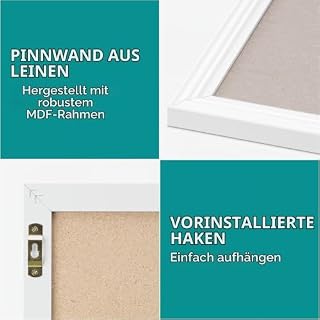 Navaris Memoboard mit Leinenoberfläche – Ansicht 2