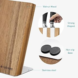 Navaris Messerhalter magnetisch aus Akazie 23x22,5x12cm – Ansicht 2