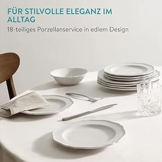 Navaris Scandi Stil Porzellan Geschirrset 6 Personen – Ansicht 2