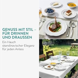 Navaris Scandi Stil Porzellan Geschirrset 6 Personen – Ansicht 4