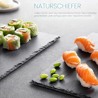 Navaris Schiefer Teller Platzset 6-teilig – Ansicht 3