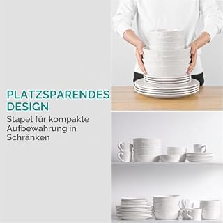 Navaris Steingut Geschirr Set 4 Personen (16 Teile) – Ansicht 5