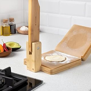 Navaris Tortilla Presse aus Bambus Ø25cm – Ansicht 2