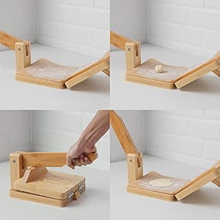 Navaris Tortilla Presse aus Bambus Ø25cm – Ansicht 4