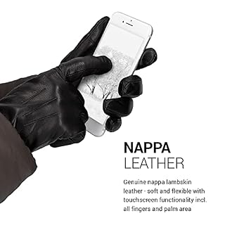 Navaris Touchscreen Leder Handschuhe für Herren – Ansicht 2