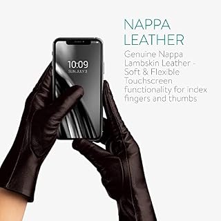 Navaris Touchscreen Nappa Lederhandschuhe für Damen – Ansicht 3