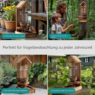 Navaris Vogelhaus – Futterspender mit Glasflasche – Ansicht 5