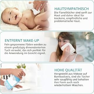 Navaris Waschlappen Set 6-teilig Baby-Waschlappen aus Viskose – Ansicht 2