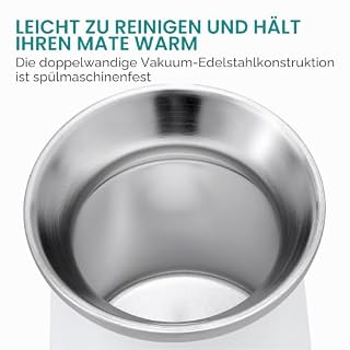 Navaris Yerba Mate Tasse, doppelwandiges Edelstahl-Teeservice mit Kürbisbecher, Bombilla und Bü – Ansicht 4