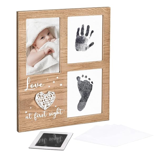 Navaris Bilderrahmen für Baby Handabdruck Fußabdruck
