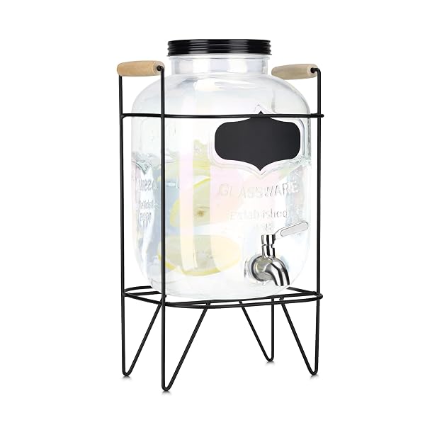 Navaris Getränkespender 5 Liter aus Glas