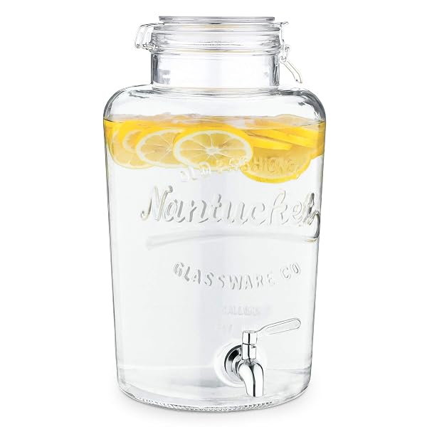 Navaris Getränkespender 8 Liter aus Glas