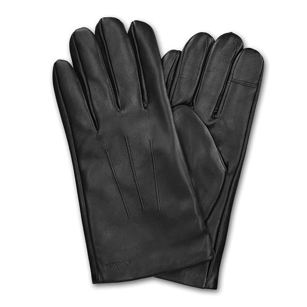 Navaris Touchscreen Leder Handschuhe für Herren